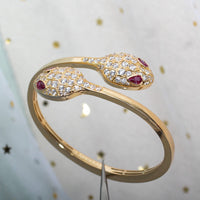 [Solara Jewelry]SERPENTI BRACELET PINK GOLD DIAMOND DOUBLE SNAKE