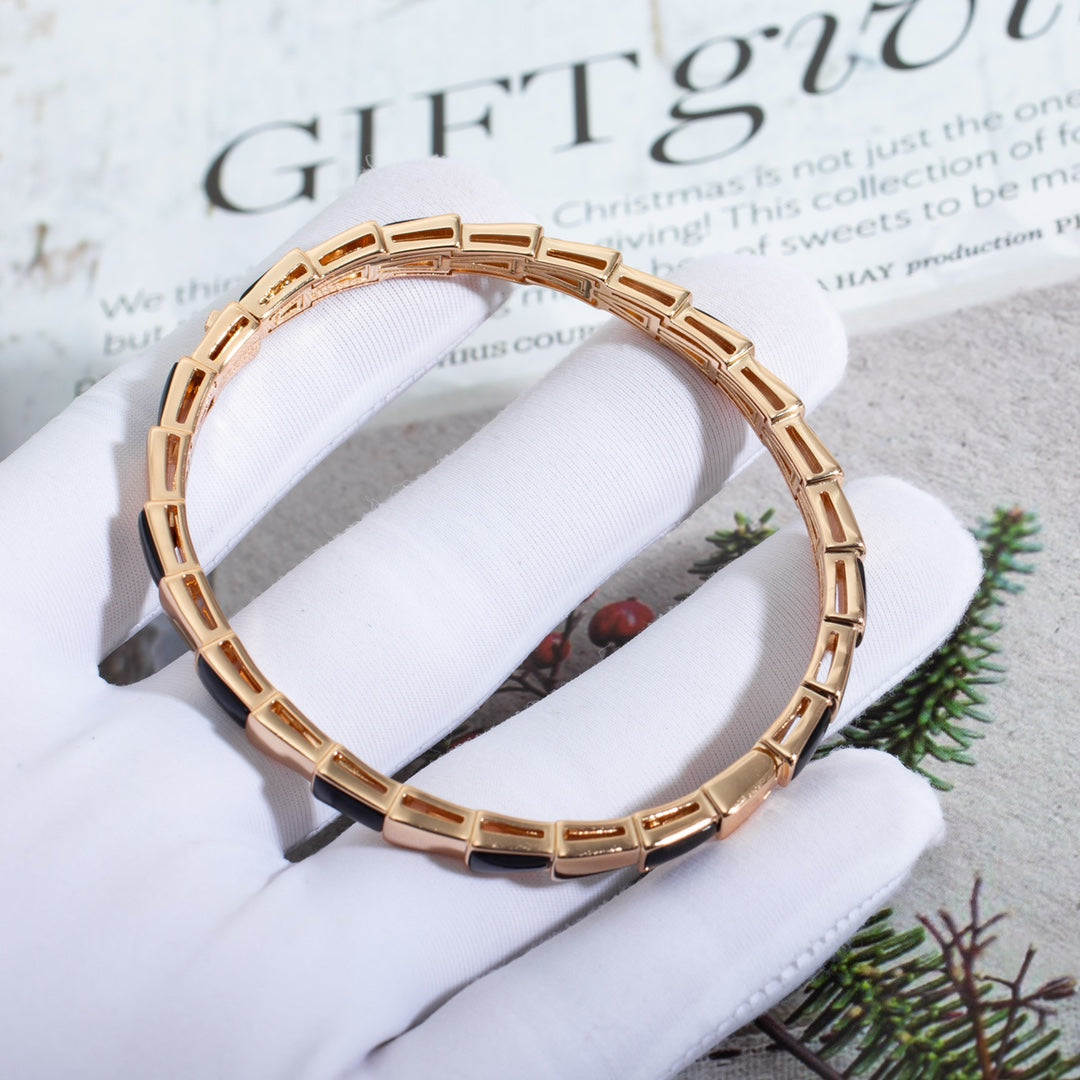 [Solara Jewelry]SERPENTI BRACELET PINK GOLD ONYX