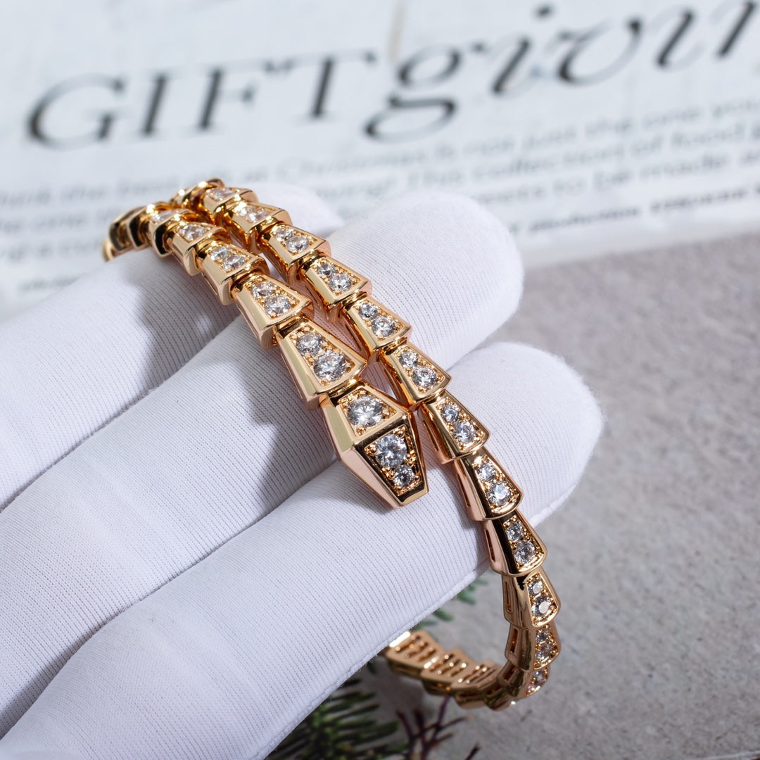 [Solara Jewelry]SERPENTI BRACELET 6.8MM PINK GOLD DIAMOND
