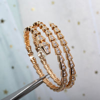 [Solara Jewelry]SERPENTI BRACELET PINK GOLD DIAMOND DOUBLE ROW