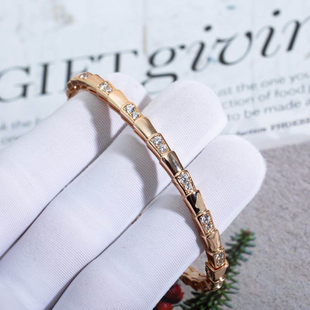 [Solara Jewelry]SERPENTI SMALL BRACELET PINK GOLD DIAMOND