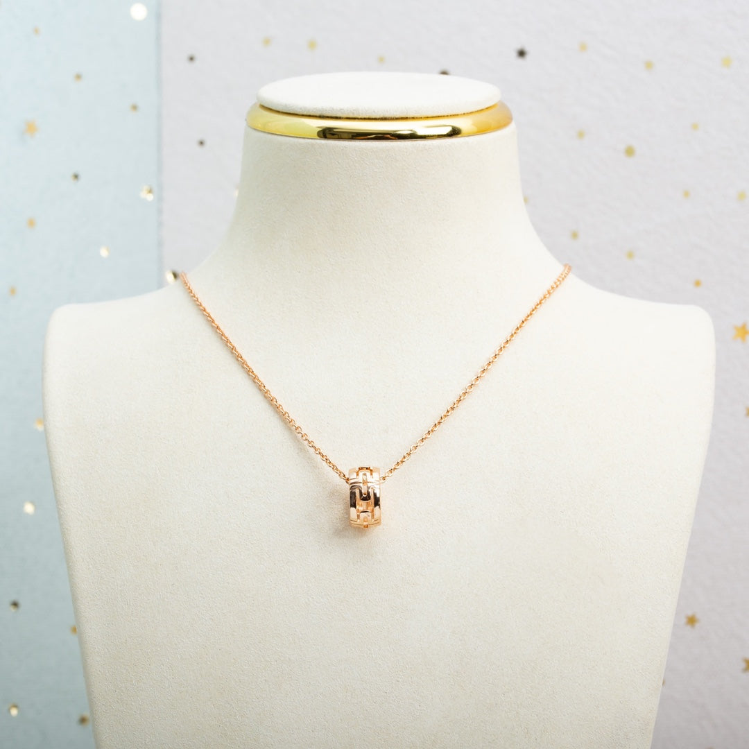 [Solara Jewelry]PARENTESI NECKLACE PINK GOLD