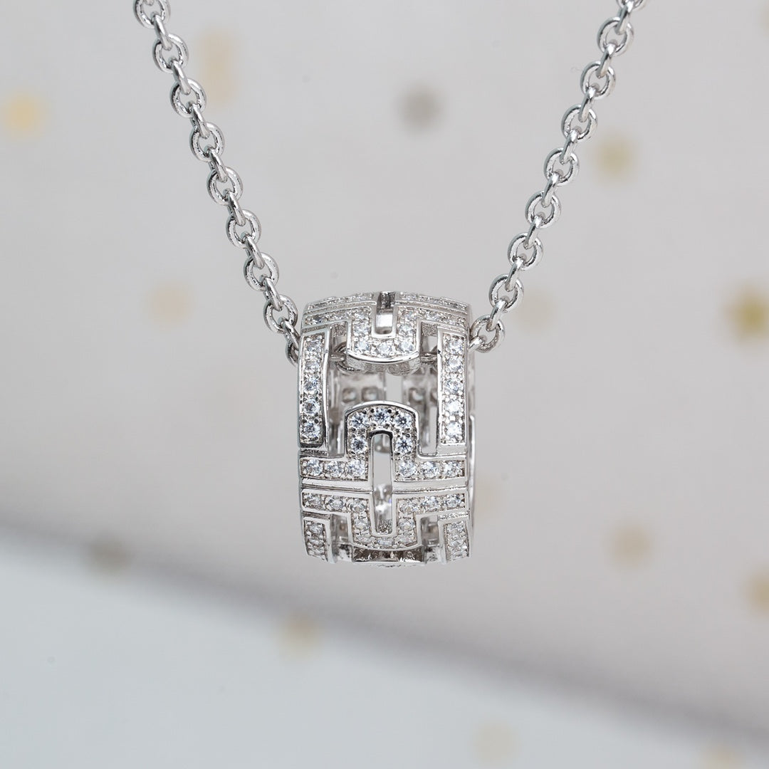 [Solara Jewelry]PARENTESI NECKLACE SILVER DIAMOND