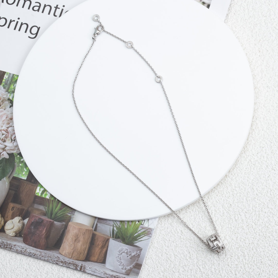 [Solara Jewelry]PARENTESI NECKLACE SILVER DIAMOND
