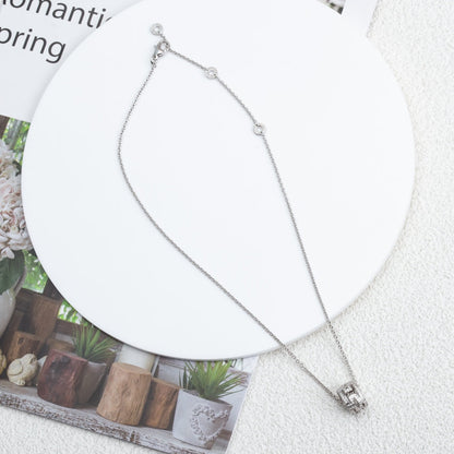 [Solara Jewelry]PARENTESI NECKLACE SILVER DIAMOND