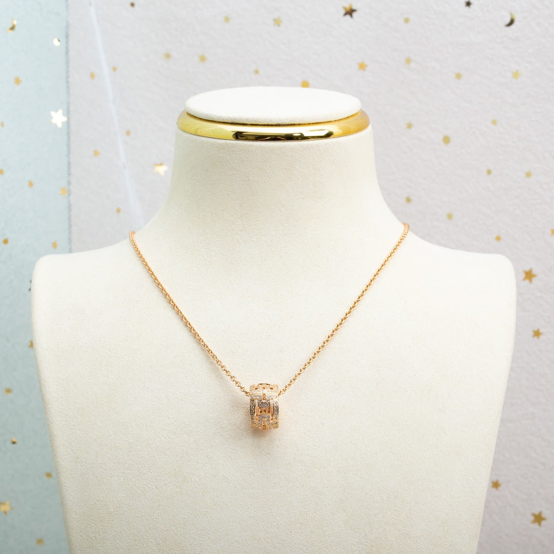 [Solara Jewelry]PARENTESI NECKLACE PINK GOLD DIAMOND