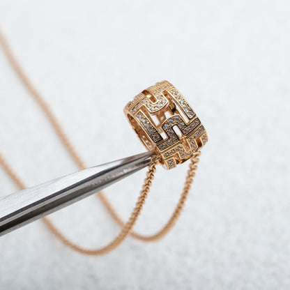 [Solara Jewelry]PARENTESI NECKLACE PINK GOLD DIAMOND