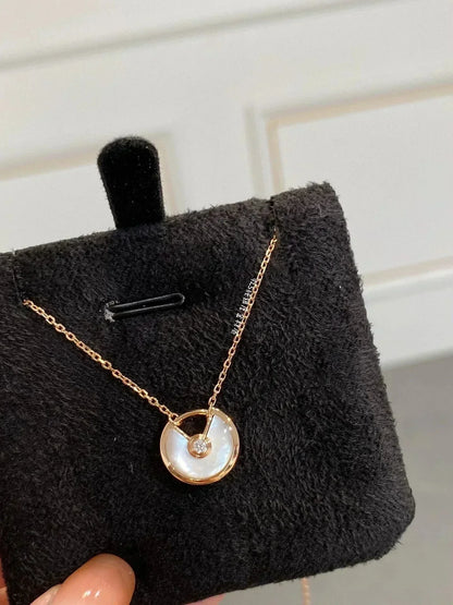 [Solara Jewelry]AMULETTE ROSE GOLD MOP NECKLACE