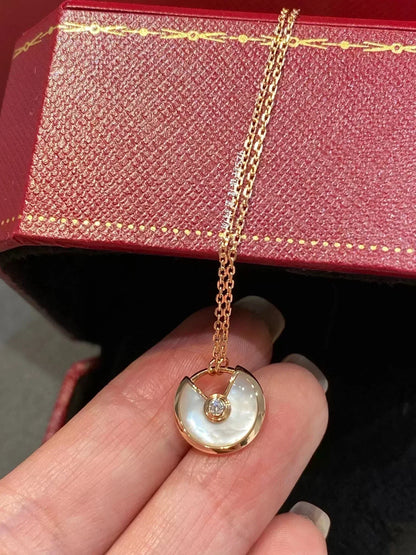 [Solara Jewelry]AMULETTE ROSE GOLD MOP NECKLACE