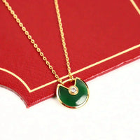 [Solara Jewelry]AMULETTE GOLD MALACHITE NECKLACE