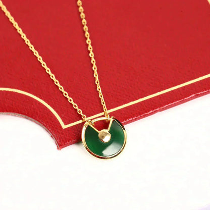 [Solara Jewelry]AMULETTE GOLD MALACHITE NECKLACE