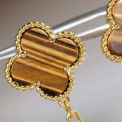 [Solara Jewelry]CLOVER  2 MOTIF  TIGER EYE CARNELIAN EARRINGS