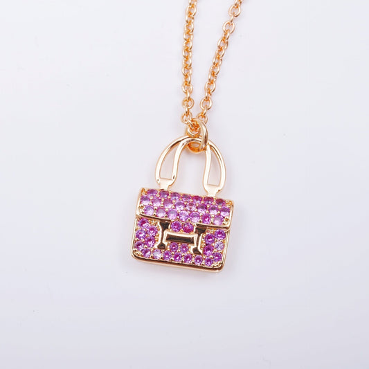 [Solara Jewelry]CONSTANCE PEDANT PURPLE DIAMOND NECKLACE