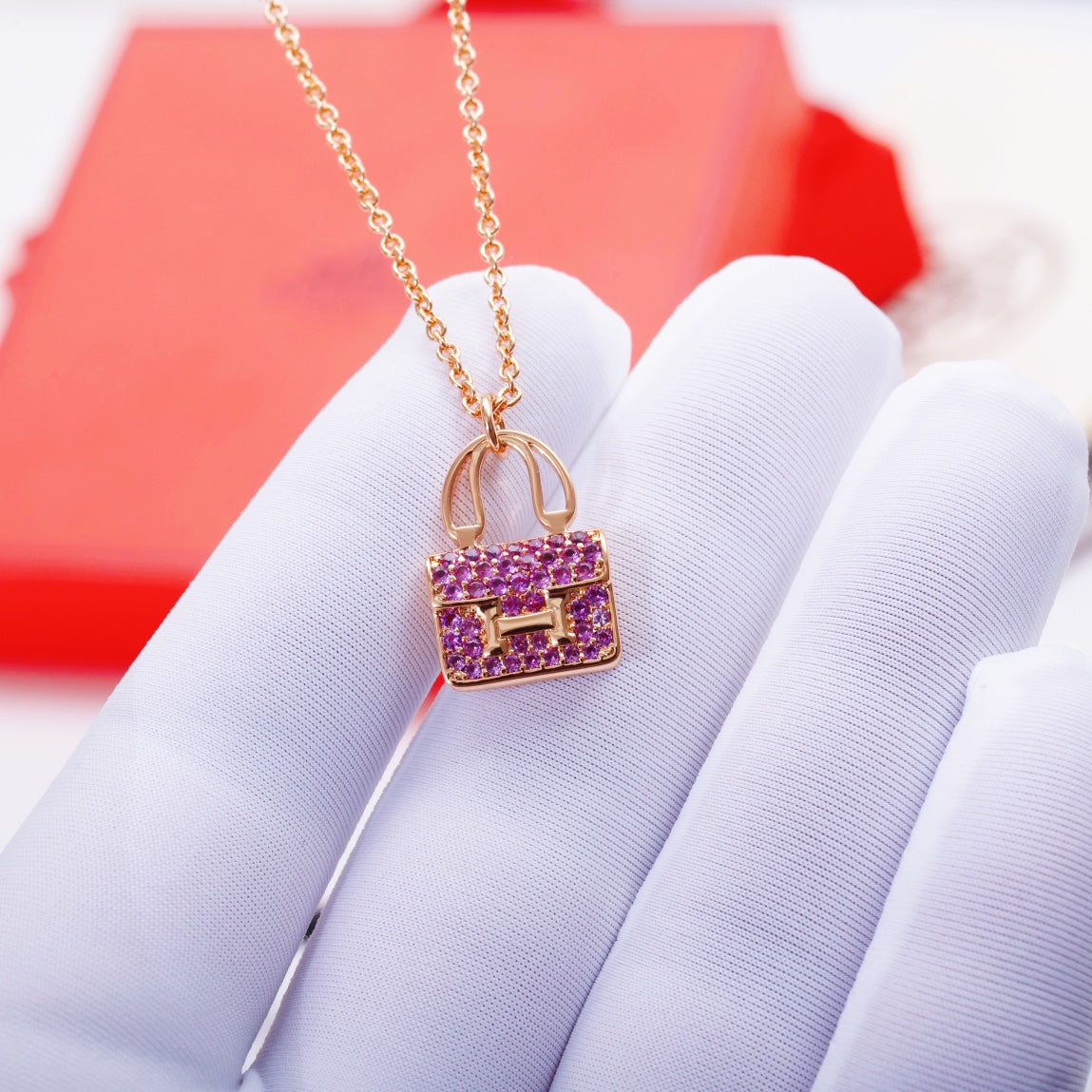 [Solara Jewelry]CONSTANCE PEDANT PURPLE DIAMOND NECKLACE