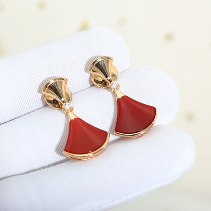[Solara Jewelry]DREAM Carnelian PINK GOLD EARRINGS