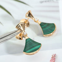 [Solara Jewelry]DREAM MALACHITE PINK GOLD EARRINGS