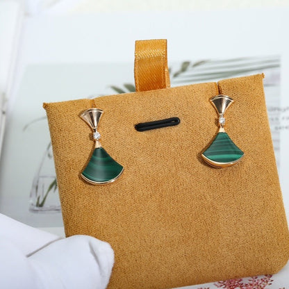 [Solara Jewelry]DREAM MALACHITE PINK GOLD EARRINGS