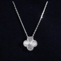 [Solara Jewelry]CLOVER  15MM DIAMOND LASER NECKLACE SILVER
