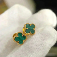 [Solara Jewelry]CLOVER MINI 9,5MM MALACHIT OHRRINGE