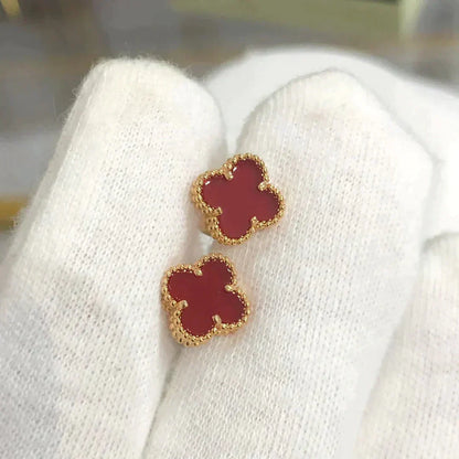 [Solara Jewelry]CLOVER MINI 9.5MM CARNELIAN EARRINGS