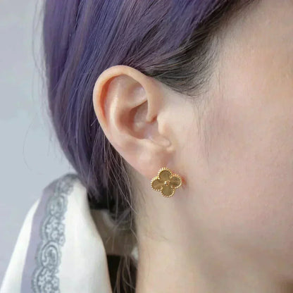 [Solara Jewelry]CLOVER MEDIUM 1 MOTIFS LASER EARRINGS