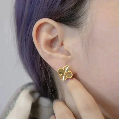 [Solara Jewelry]CLOVER MEDIUM 1 MOTIFS LASER EARRINGS