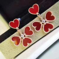 [Solara Jewelry]SWEET CLOVER CARNELIAN EARRINGS