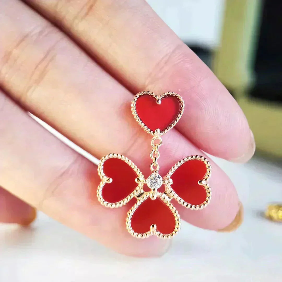 [Solara Jewelry]SWEET CLOVER CARNELIAN EARRINGS