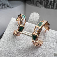 [Solara Jewelry]SERPENTI MALACHITE PINK GOLD EARRINGS
