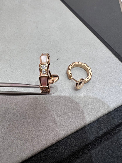 [Solara Jewelry]SERPENTI MOP PINK GOLD EARRINGS