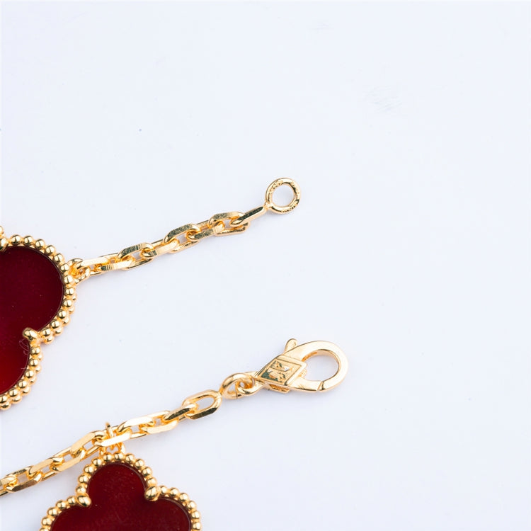 [Solara Jewelry]CLOVER BRACELET 5 MOTIFS CARNELIAN TIGER EYE