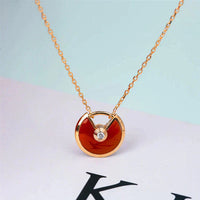 [Solara Jewelry]AMULETTE GOLD CARNELIAN ONYX NECKLACE