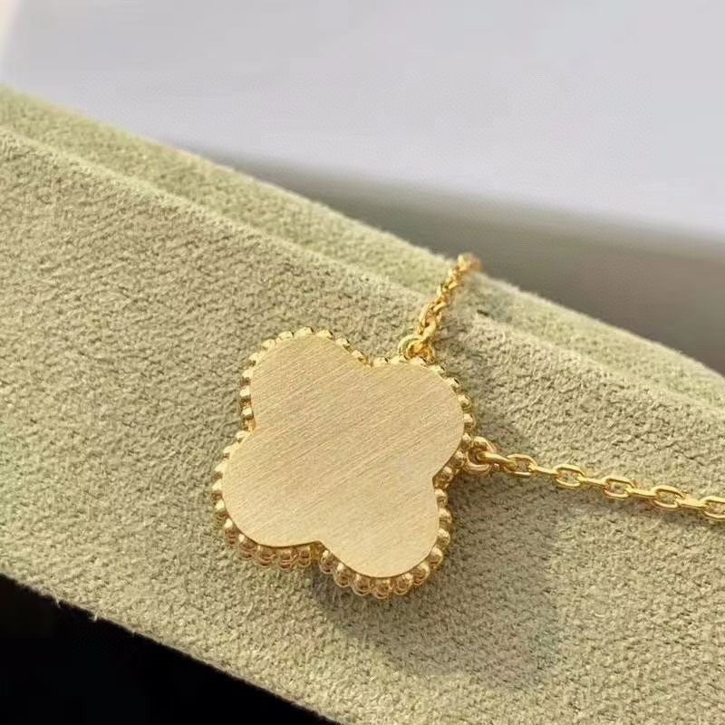[Solara Jewelry]CLOVER 15MM DIAMOND TURQUOISE NECKLACE
