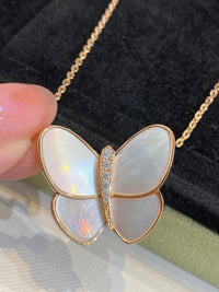[Solara Jewelry]BUTTERFLY GOLD MOP DIAMOND NECKLACE