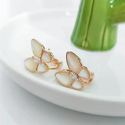 [Solara Jewelry]BUTTERFLY MOP DIAMOND EARRINGS