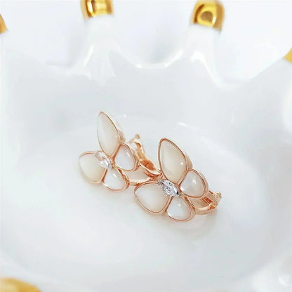 [Solara Jewelry]BUTTERFLY MOP DIAMOND EARRINGS
