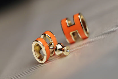 [Solara Jewelry]MINI POP H EARRINGS ORANGE