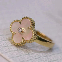 [Solara Jewelry]CLOVER PINK MOP RING GOLD DIAMOND