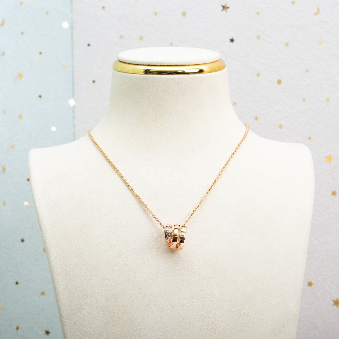 [Solara Jewelry]SERPENTI PINK GOLD NECKLACE DIAMOND