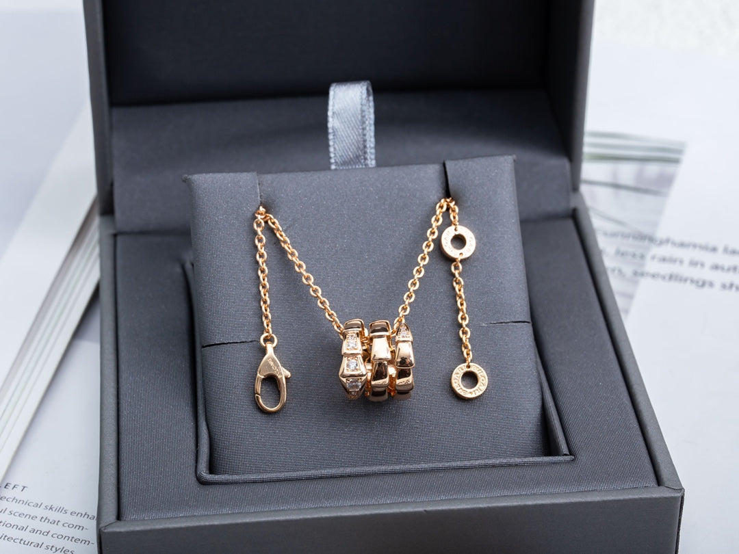 [Solara Jewelry]SERPENTI PINK GOLD NECKLACE DIAMOND