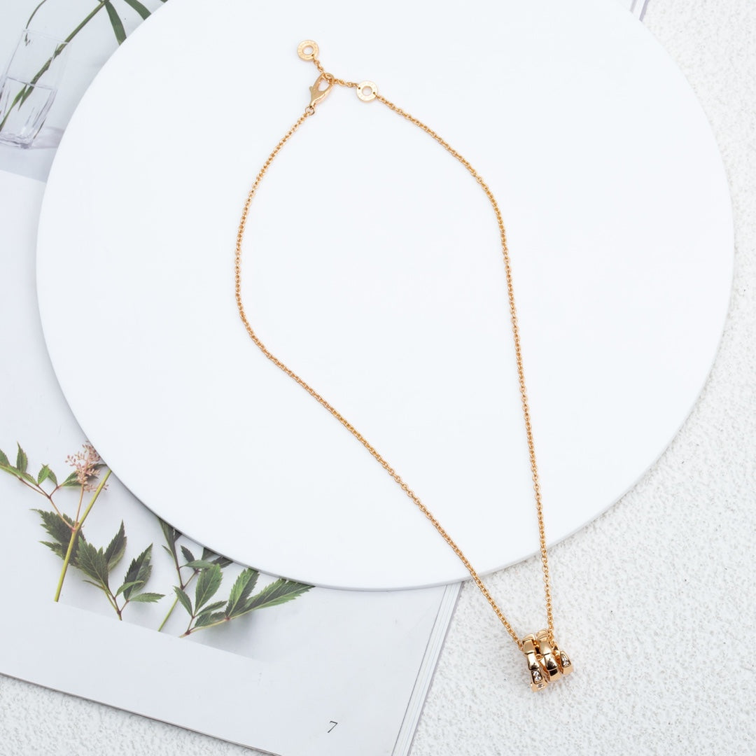 [Solara Jewelry]SERPENTI PINK GOLD NECKLACE DIAMOND