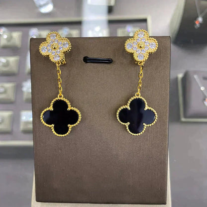 [Solara Jewelry]CLOVER  2 MOTIFS  DIAMOND  EARRINGS (MULTIPLE CHOICESç´