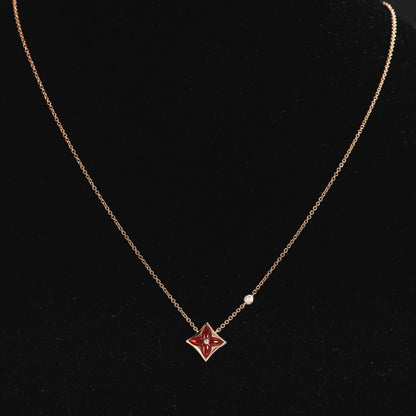 [Solara Jewelry]STAR NECKLACE PINK GOLD 1 DIAMOND