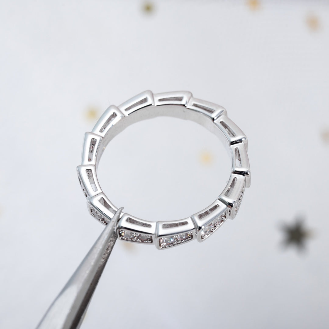 [Solara Jewelry]SERPENTI RING SILVER DIAMOND PAVED 3MM