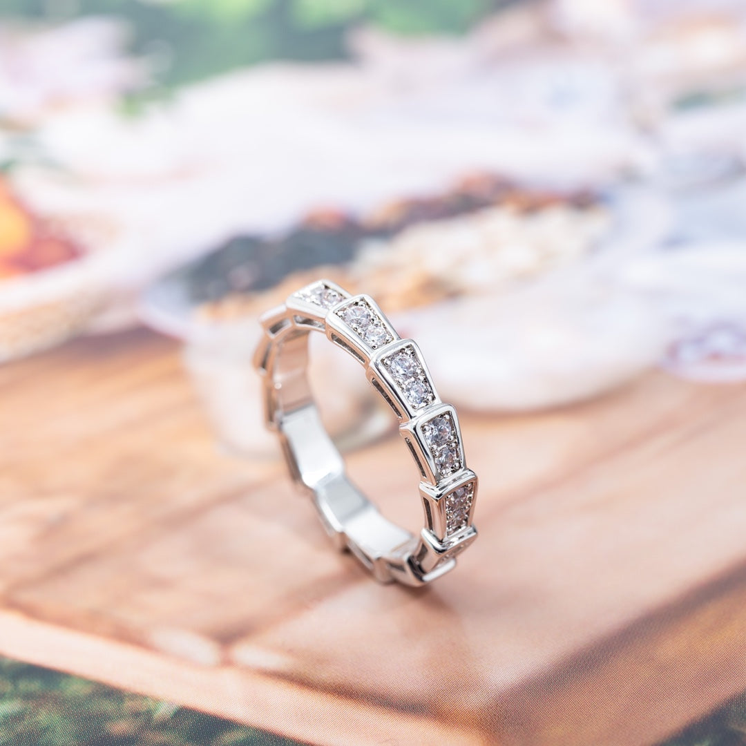 [Solara Jewelry]SERPENTI RING SILVER DIAMOND PAVED 3MM