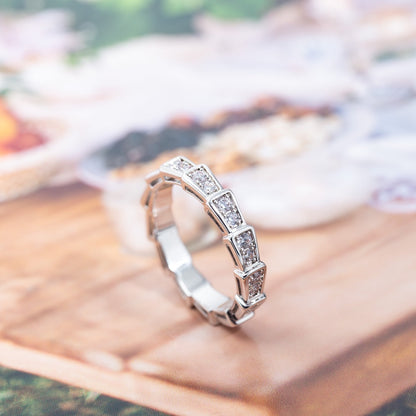 [Solara Jewelry]SERPENTI RING SILVER DIAMOND PAVED 3MM
