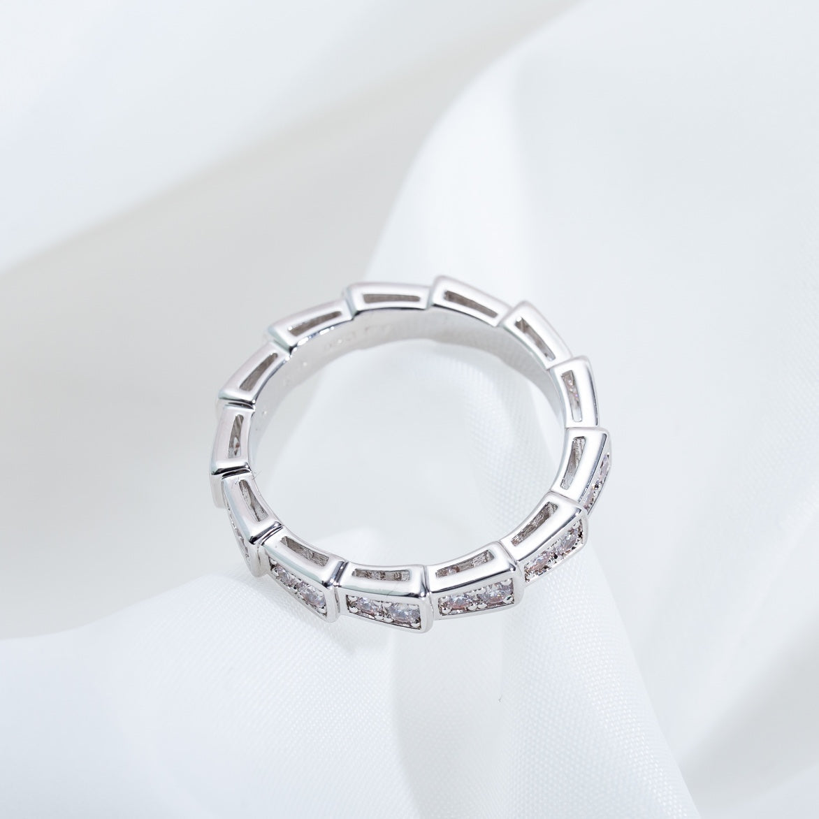 [Solara Jewelry]SERPENTI RING SILVER DIAMOND PAVED 3MM