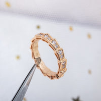 [Solara Jewelry]SERPENTI RING PINK GOLD DIAMOND PAVED 3MM