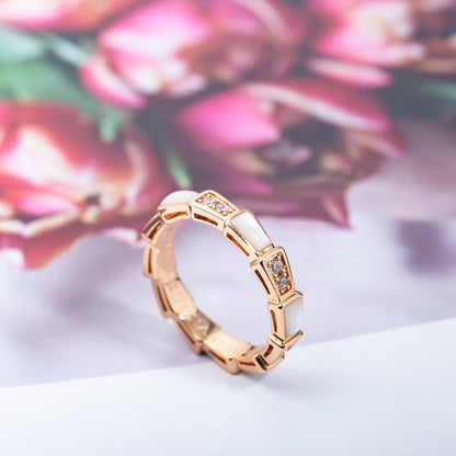 [Solara Jewelry]SERPENTI RING PINK GOLD DIAMOND MOP 3MM