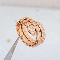 [Solara Jewelry]SERPENTI RING PINK GOLD DIAMOND DOUBLE ROW